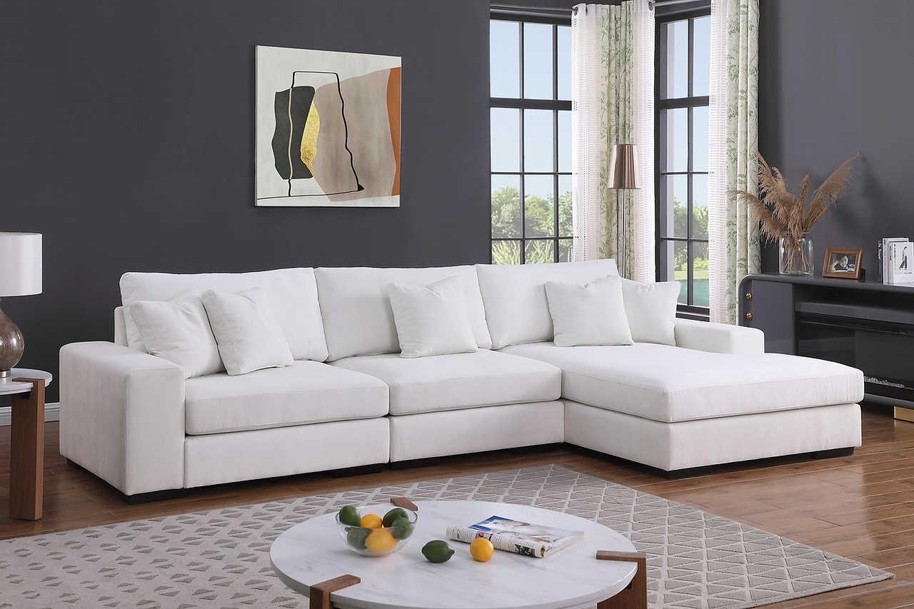 main view of Comfy Cream 3-Piece Sectional sectional sofa