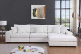 Side view of Comfy Cream 3-Piece Sectional sofa