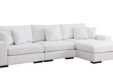 Close-up detail of chenille upholstery on Comfy Cream Sectional