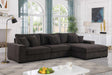 Comfy Grey Chenille sectional sofa front view
