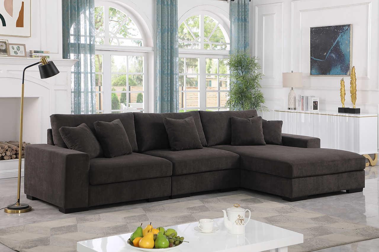 main view of Comfy Grey Sectional sectional sofa