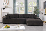Side view of Comfy Grey Chenille sectional sofa