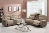 Wilbert Brown swivel rocker recliner in brown fabric, side view