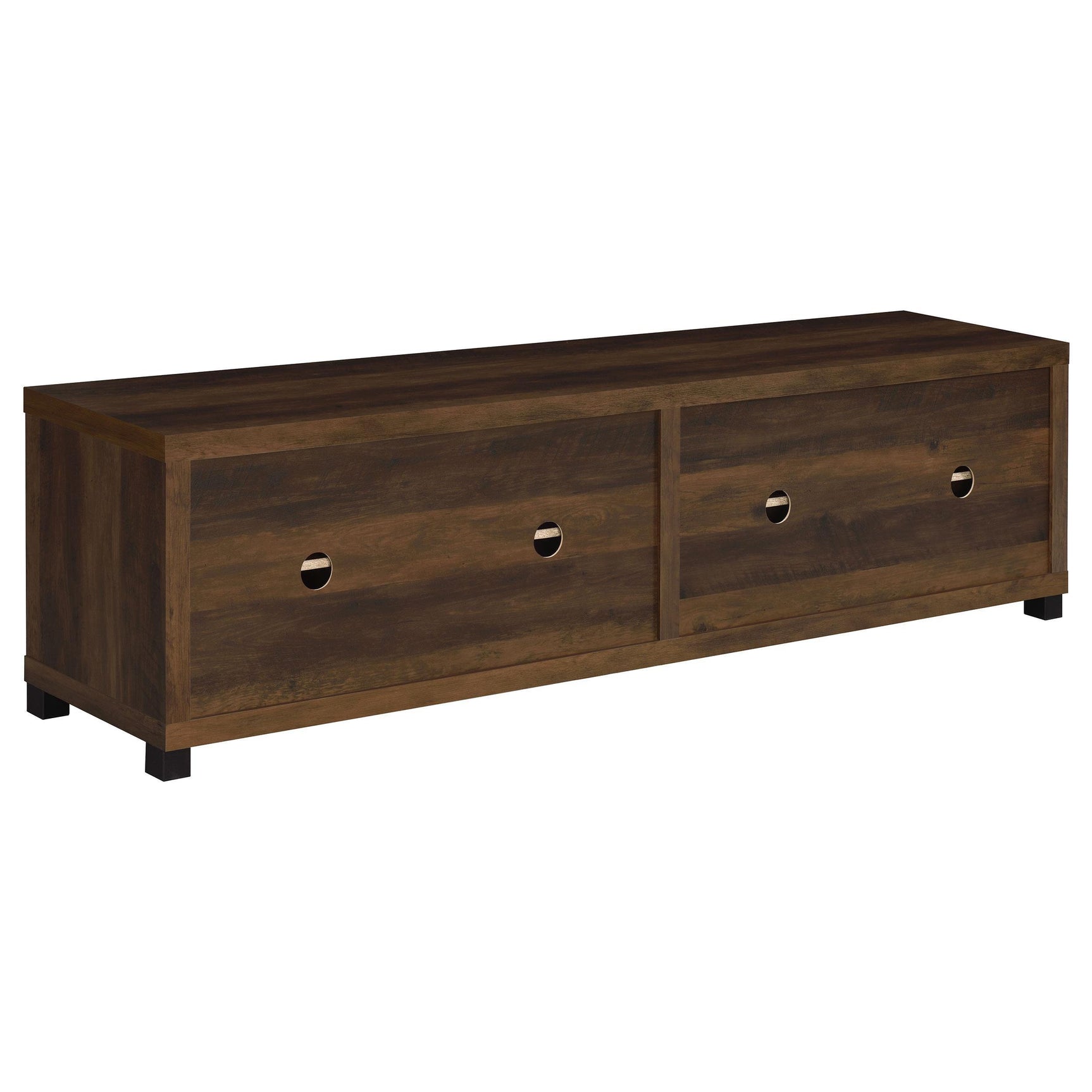Close-up of rustic dark pine wood finish