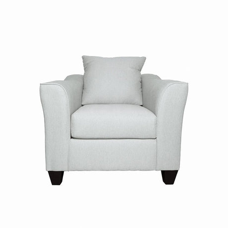 Salizar Upholstered Track Arm Accent Chair side angle in grey mist