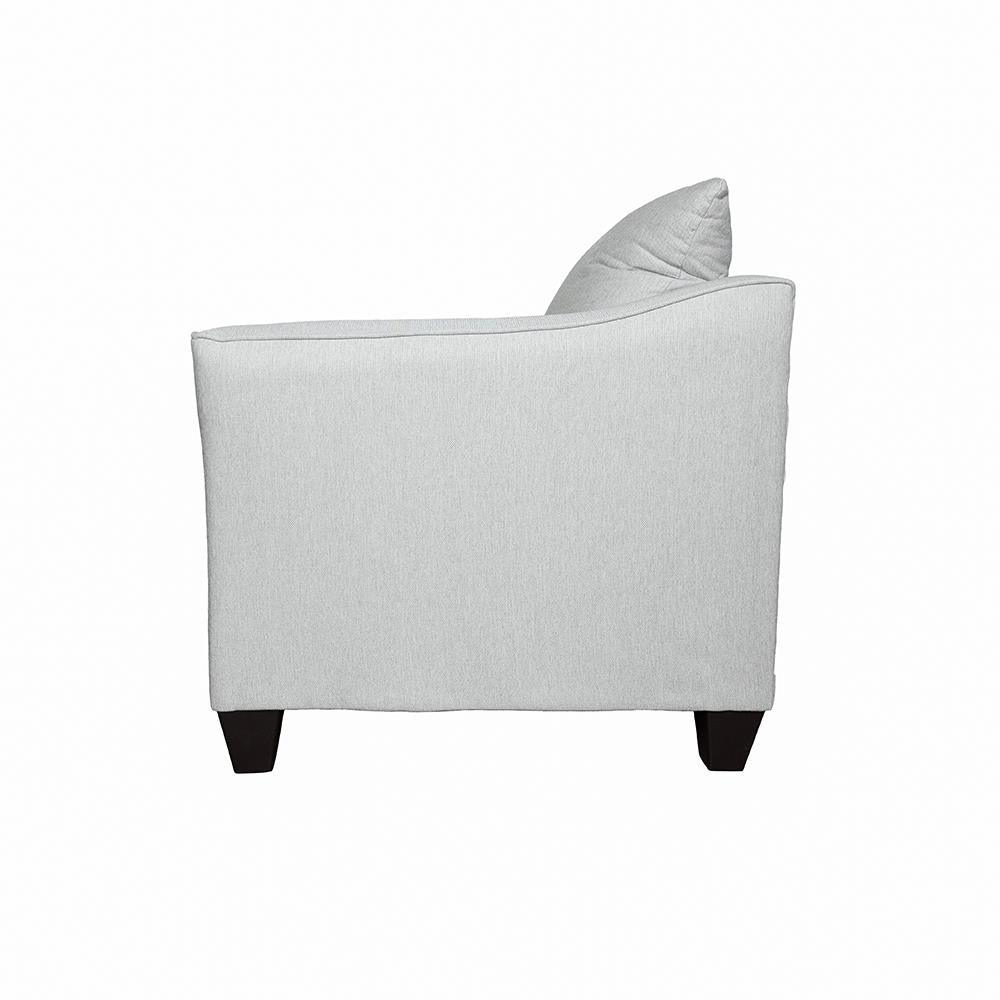 Back view of Salizar Upholstered Track Arm Accent Chair grey mist