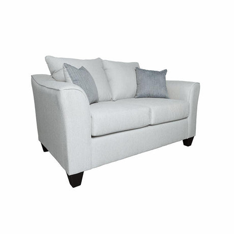Salizar Grey Mist Upholstered Loveseat side angle