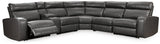 Samperstone Gray Faux Leather 6-Piece Power Reclining Sectional - image 2
