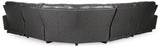 Samperstone Gray Faux Leather 6-Piece Power Reclining Sectional - image 3