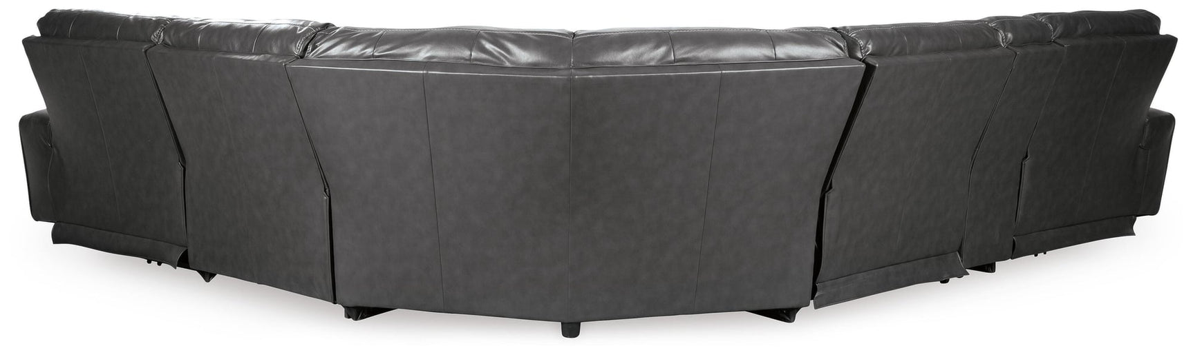 Samperstone Gray Faux Leather 6-Piece Power Reclining Sectional - image 3