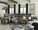 Samperstone Gray Faux Leather 6-Piece Power Reclining Sectional - image 7