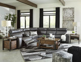 Samperstone Gray Faux Leather 6-Piece Power Reclining Sectional - image 8
