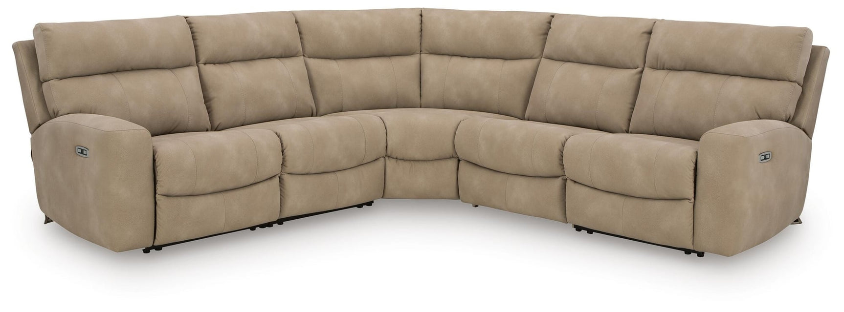Next-Gen Durapella Sand Microfiber 5-Piece Power Reclining Sectional - image 2