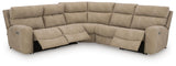 Next-Gen Durapella Sand Microfiber 5-Piece Power Reclining Sectional - image 3