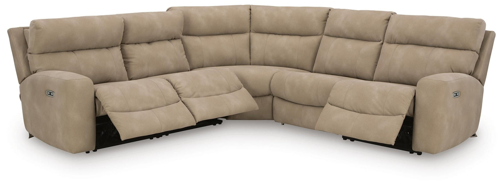 Next-Gen Durapella Sand Microfiber 5-Piece Power Reclining Sectional - image 3