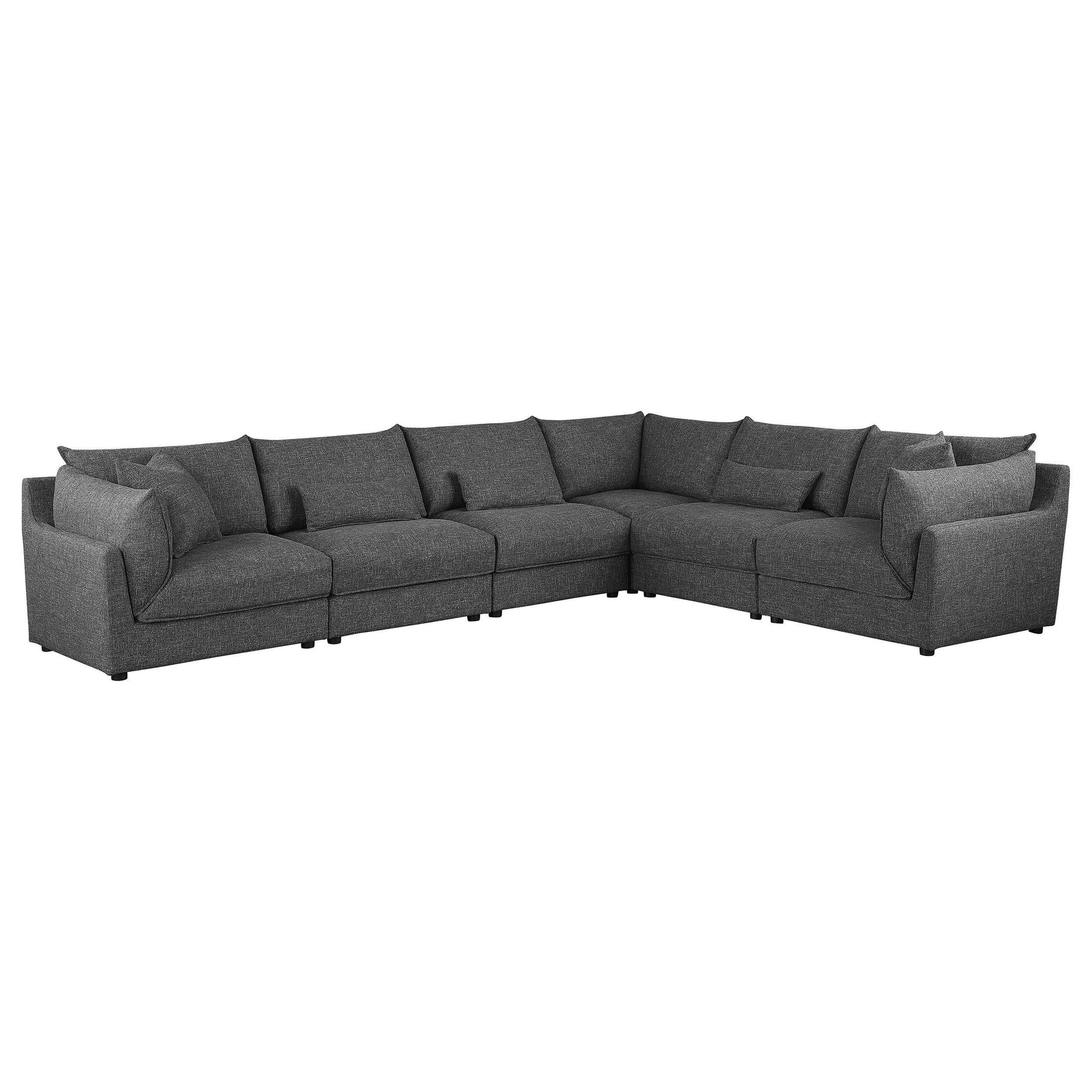 Sasha Barely Black Upholstered Armless Chair perspective angle