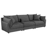 Sasha Barely Black Upholstered Armless Chair cushion texture