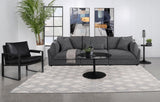 Sasha Barely Black Upholstered Armless Chair lounge style