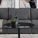 Sasha Barely Black Upholstered Armless Chair side view