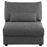 Sasha Barely Black Upholstered Armless Chair angled view