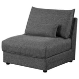 Sasha Barely Black Upholstered Armless Chair seat cushion detail