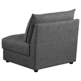 Sasha Barely Black Upholstered Armless Chair fabric closeup