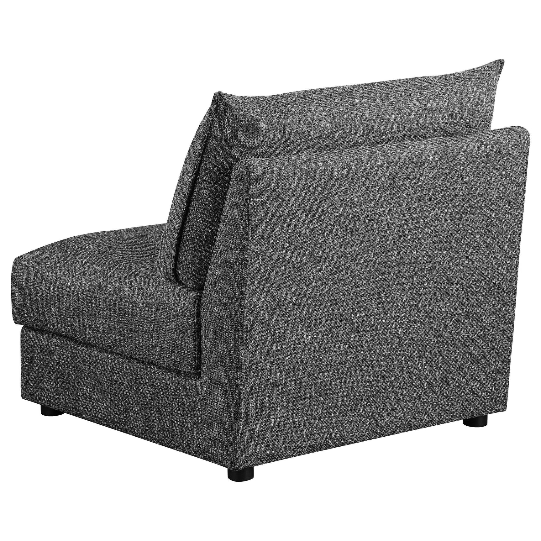 Sasha Barely Black Upholstered Armless Chair fabric closeup