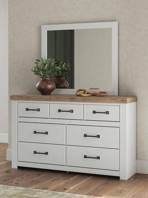 Savonport White/Brown Dresser and Mirror from Decor Furniture