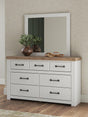 Savonport White/Brown Dresser and Mirror from Decor Furniture