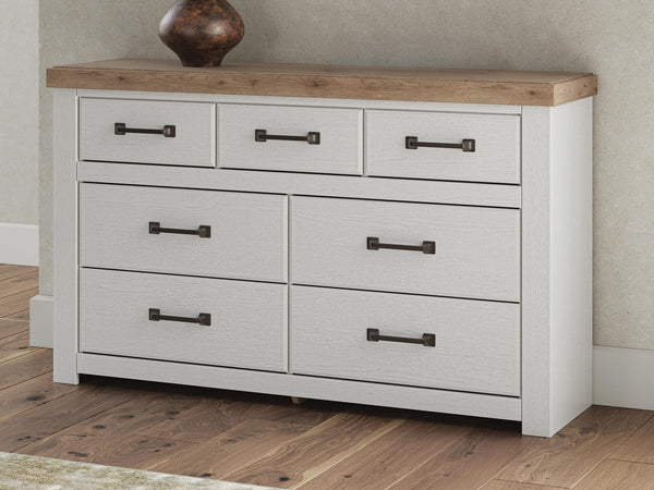Savonport White/Brown Dresser from Decor Furniture