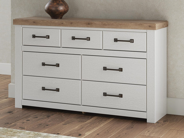 Savonport White/Brown Dresser from Decor Furniture