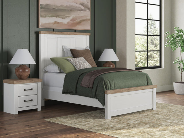 Savonport White/Brown Full Panel Bed from Decor Furniture