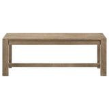 Scottsdale Wood Trestle Base Dining Bench detail of wood grain