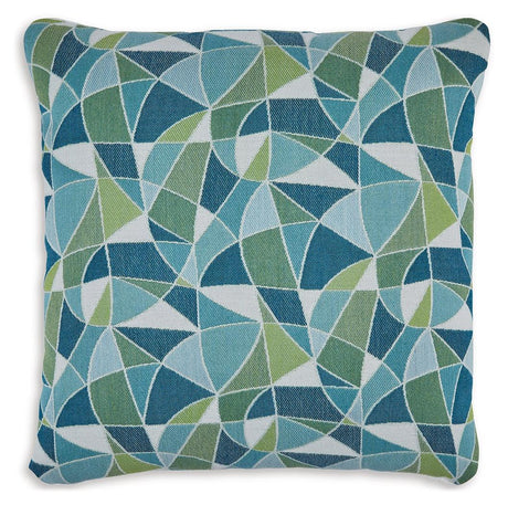 Seanow Next-Gen Nuvella green turquoise white pillow set of 4 angled side view