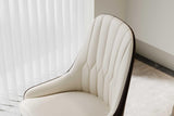Brown patchwork beige Serapion chair close-up upholstery