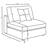 Full view of Serene sectional sofa in beige