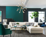 Side view of Serene 4-Piece Modular Upholstered Sectional Sofa beige
