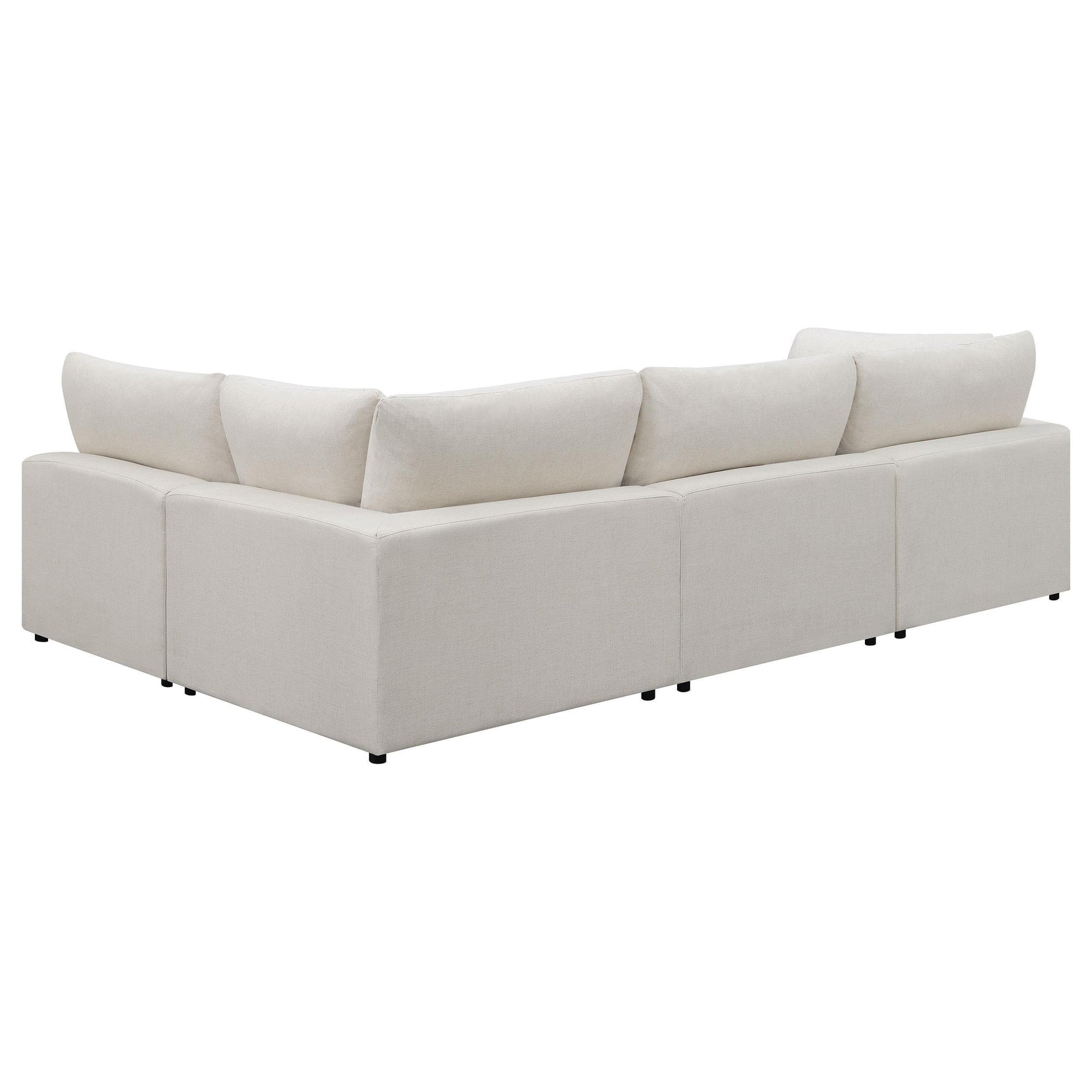 Living room setting with Serene 4-Piece Modular Upholstered Sectional Sofa beige