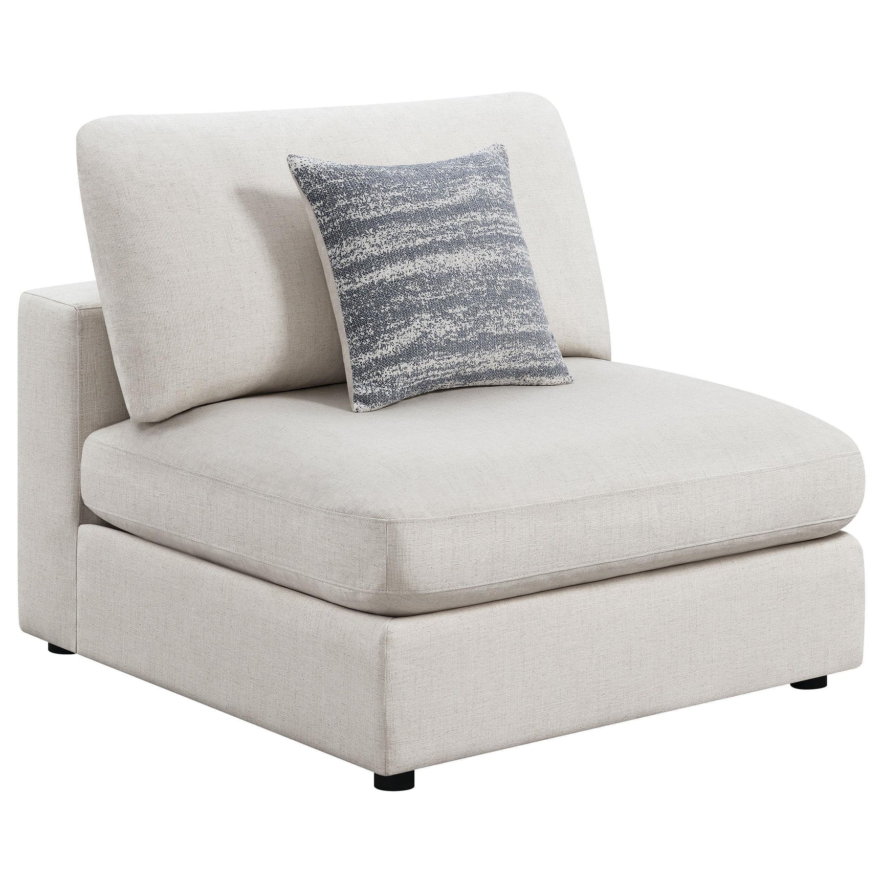 Side angle of Serene 4-Piece Modular Upholstered Sectional Sofa beige