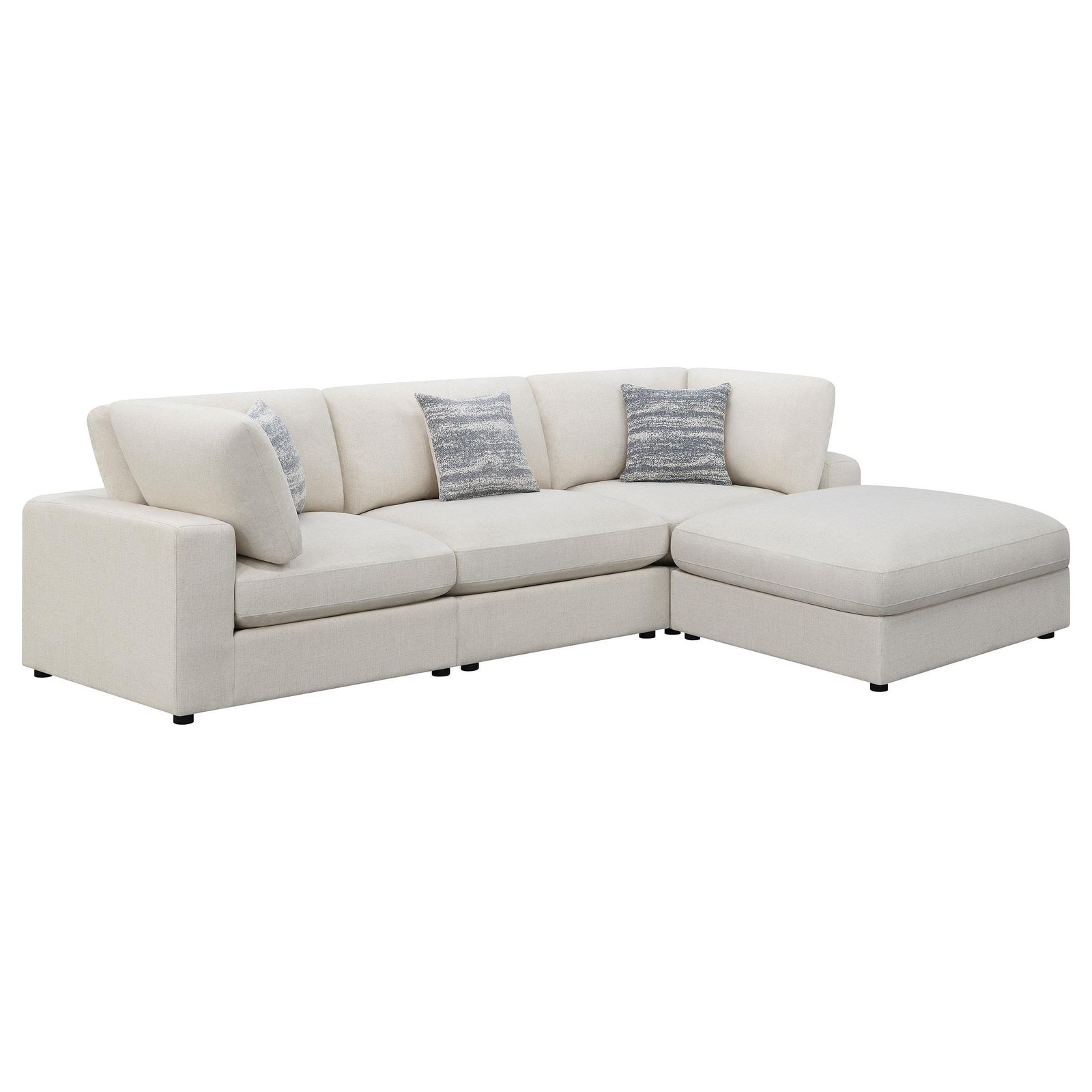 main view of Serene 4-Piece Upholstered Modular Sectional Sofa Beige sectional sofa