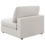 Detail of foam cushions on Serene sectional sofa