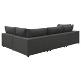 Serene 4-Piece Charcoal Upholstered Modular Sectional Sofa room view