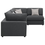 Serene 4-Piece Charcoal Upholstered Modular Sectional Sofa main view