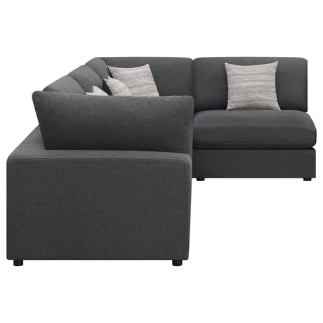 Serene 4-Piece Charcoal Upholstered Modular Sectional Sofa main view