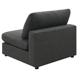 Serene 4-Piece Charcoal Upholstered Modular Sectional Sofa detail view