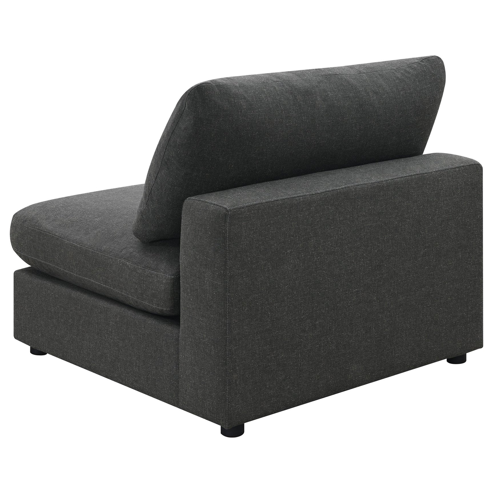 Serene 4-Piece Charcoal Upholstered Modular Sectional Sofa detail view