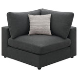 Serene 4-Piece Charcoal Upholstered Modular Sectional Sofa room view