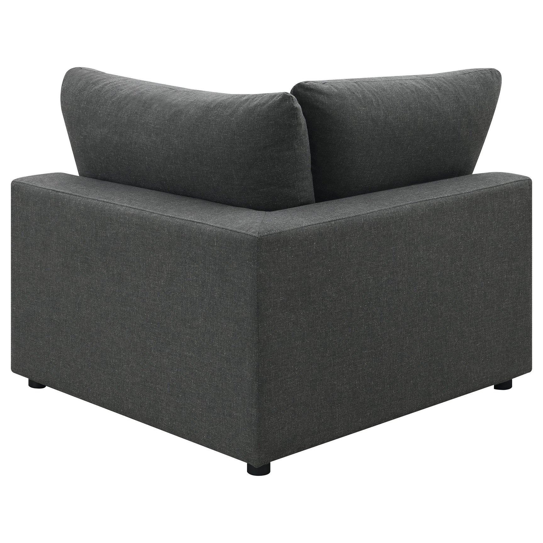 Serene 4-Piece Charcoal Upholstered Modular Sectional Sofa main view