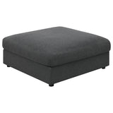 Side profile of Serene 4-Piece Upholstered Modular Sectional Sofa charcoal