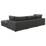 Room view of Serene 4-Piece Upholstered Modular Sectional Sofa charcoal